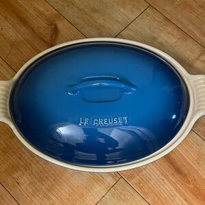 Le Creuset Marseille Blue Heritage Covered Oval Stoneware Baking Dish